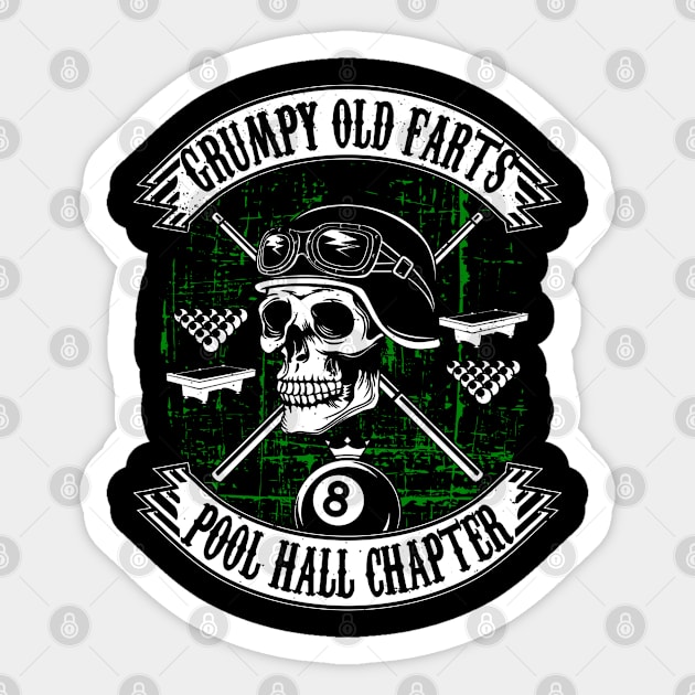 Grumpy Old Farts Pool Hall Chapter Sticker by QUYNH SOCIU